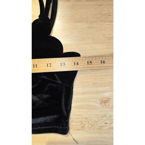 Y2K Black Velvet Crop Top Size Small - Picture 4 of 6
